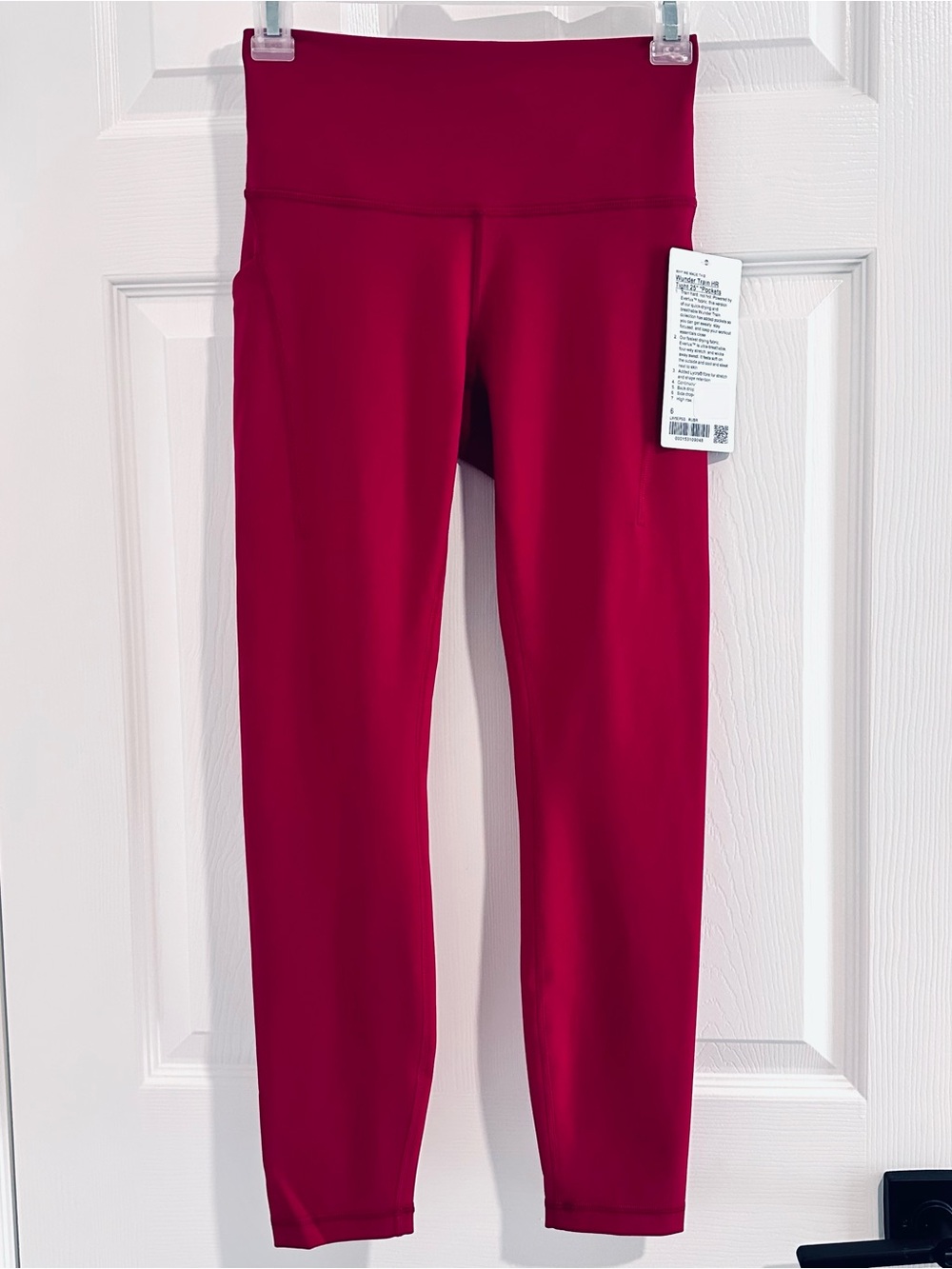 Lululemon Wunder Train High-Rise Tight with Pockets 25" Ruby Red Size 6-NWT
